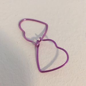 💜 Super pretty Purple Heart earrings NEVER WORN